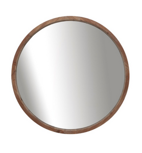 Round Wood Mirror 32"