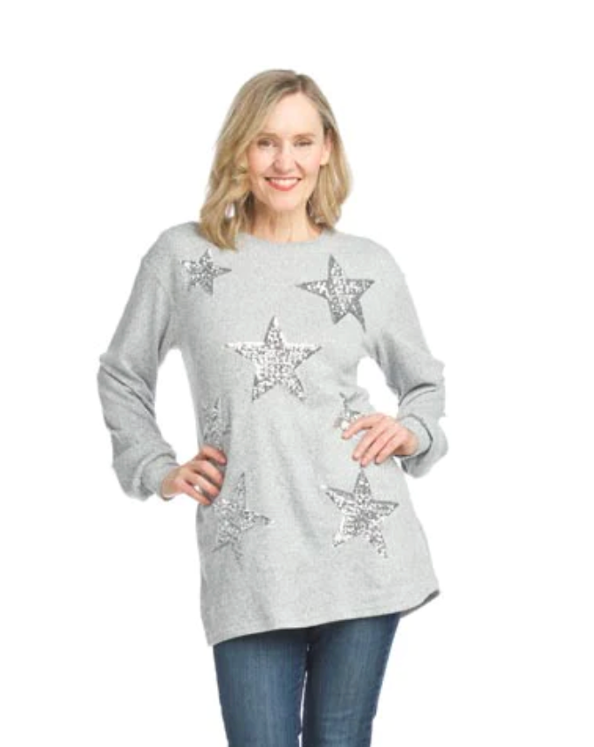 Long Sleeve Sequin Star Tunic ST-15273