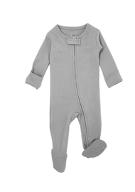 Organic Zipper Jumpsuit Light Grey