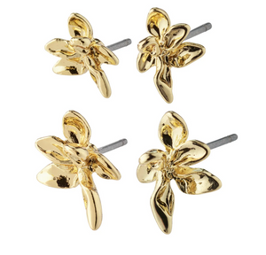RIKO recycled earrings 2-in-1 set GOLD