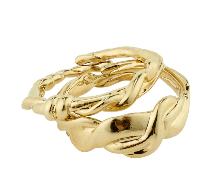 SUN recycled ring, 2-in-1 set GOLD