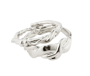 SUN recycled ring, 2-in-1 set SILVER
