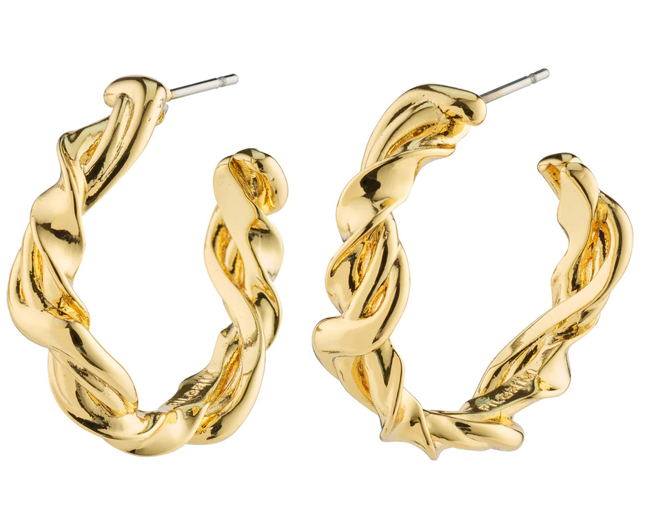 SUN recycled twisted hoops GOLD