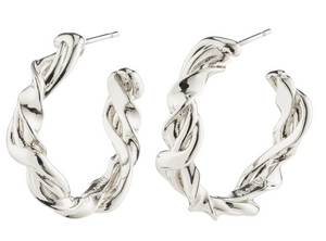 SUN recycled twisted hoops SILVER