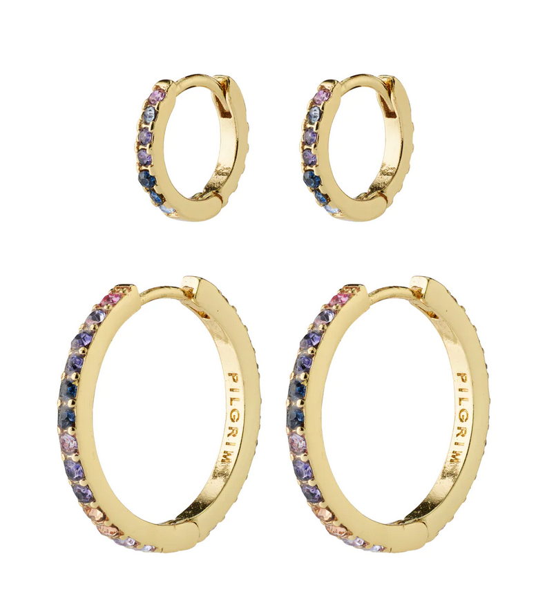 REIGN recycled hoops, 2-in-one set GOLD