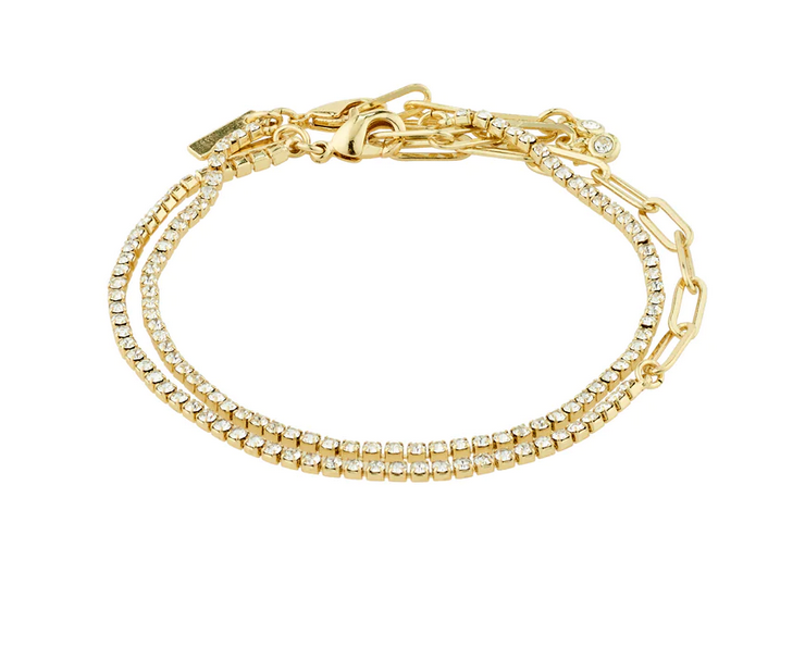 ROWAN crystal bracelet, 2-in-1 GOLD