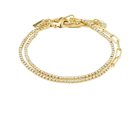 ROWAN crystal bracelet, 2-in-1 GOLD