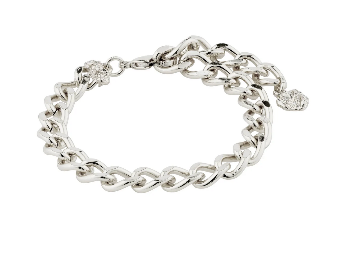 CHARM recycled curb chain bracelet SILVER