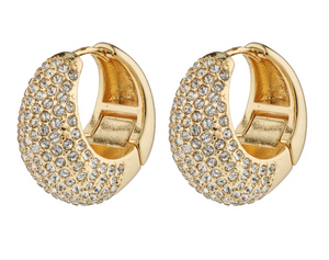 NAOMI recycled crystal hoops GOLD