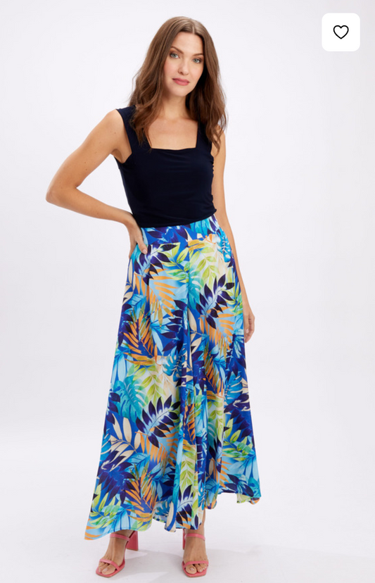 Tropical Print Waist Tie Pants 246382