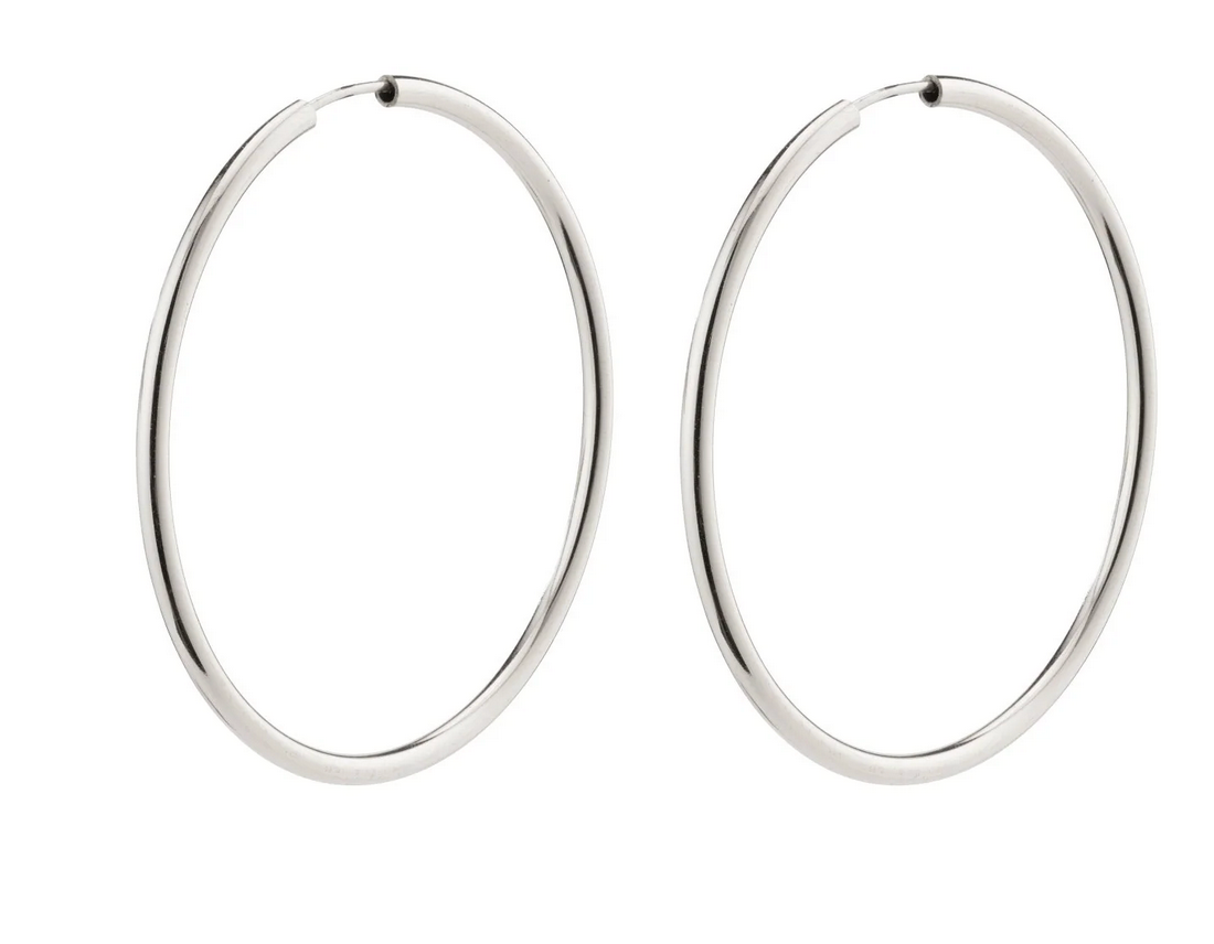 APRIL recycled medium-size hoop earrings SILVER