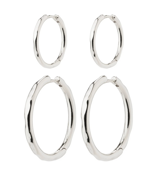 Eve Hoop Earrings Set SILVER