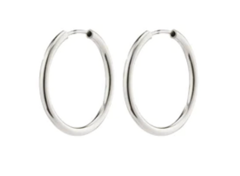 April recycled small hoop earrings SILVER