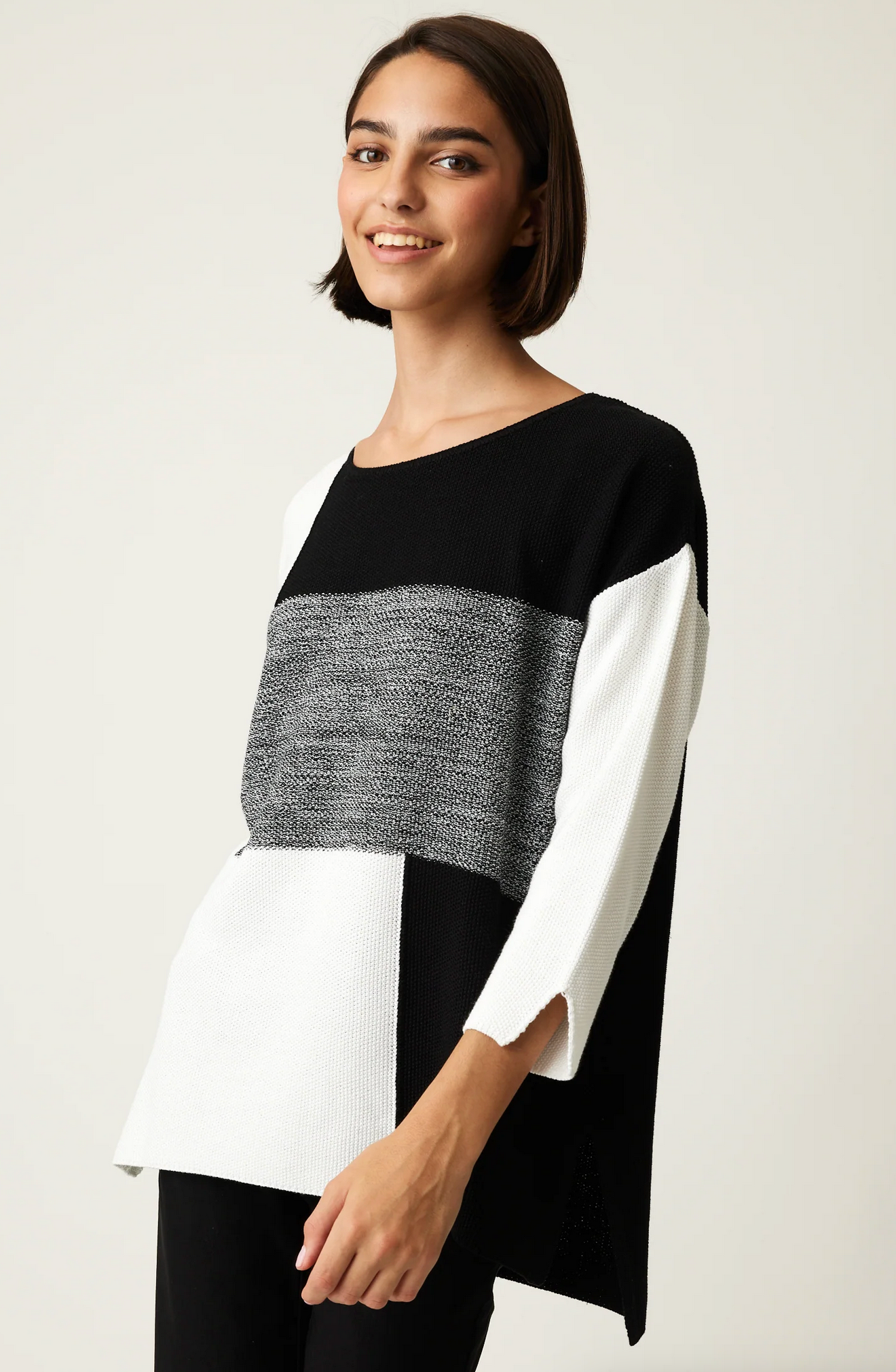 Santorini Tunic Black White