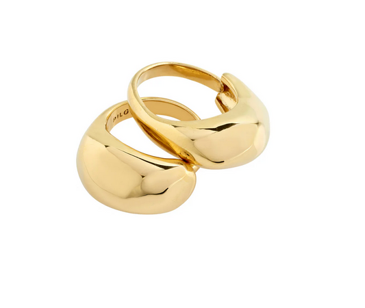 LIGHT recycled ring, 2-in-1 set, gold-plated