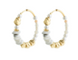 FORCE hoop earrings white/gold-plated