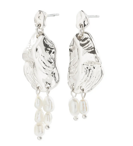 BLOOM recycled earrings white/silver-plated