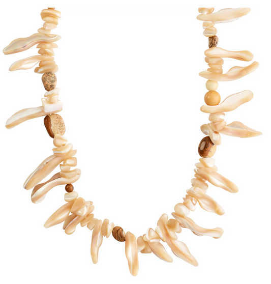 LIGHT seashell necklace brown/gold-plated