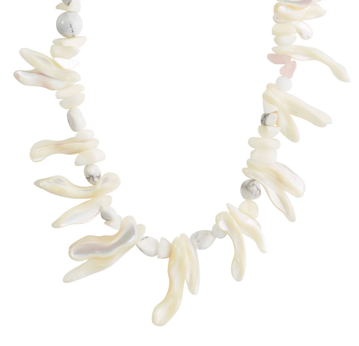 LIGHT seashell necklace white/silver-plated