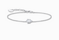 Silver Bracelet with White Drop Shaped Pendant A2159-051-14-L19V