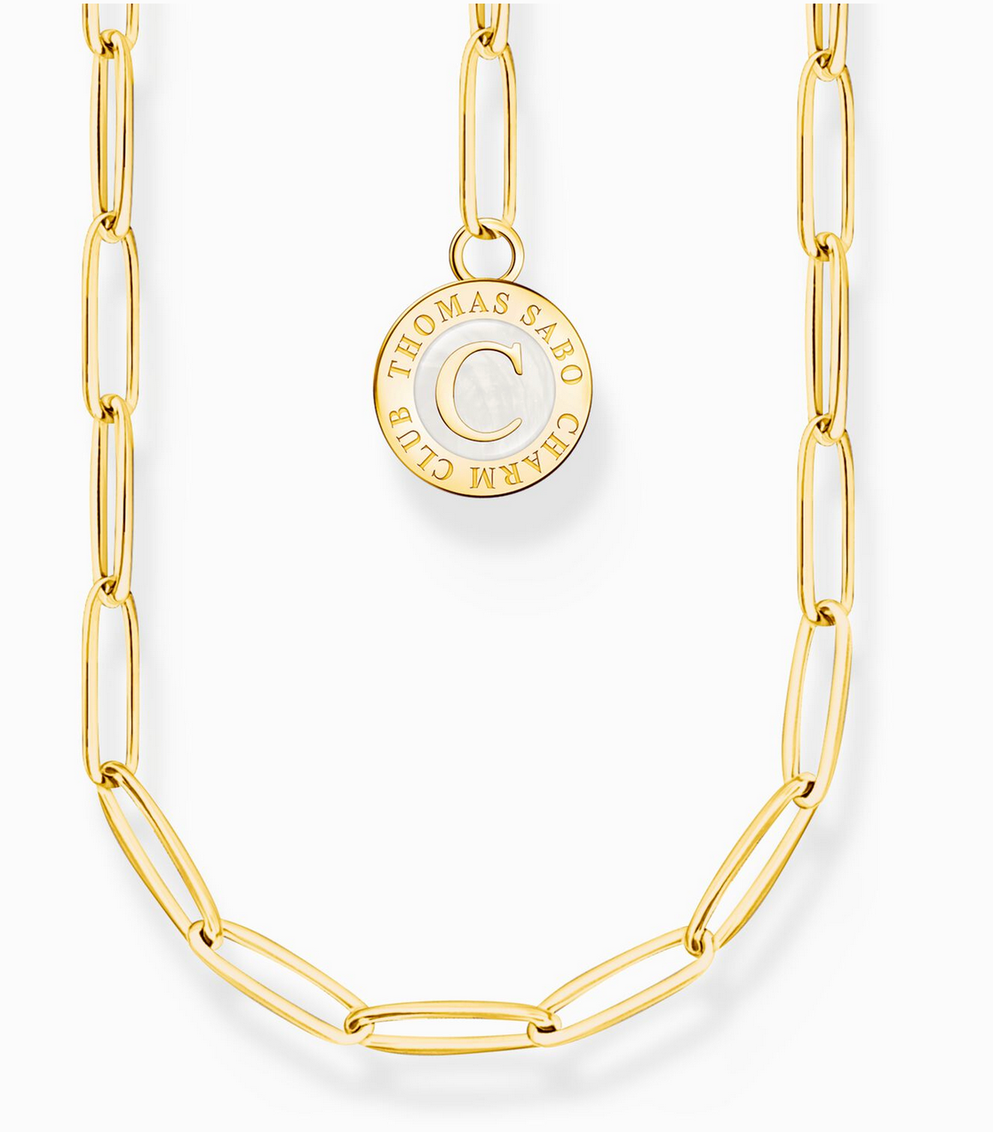 Member Charm necklace with white Charmista disc gold