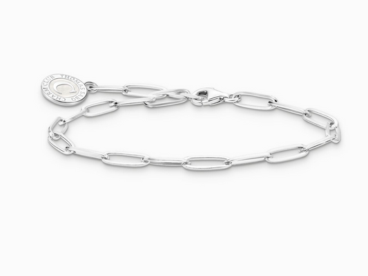 Member Charm bracelet with white Charmista Coin silver