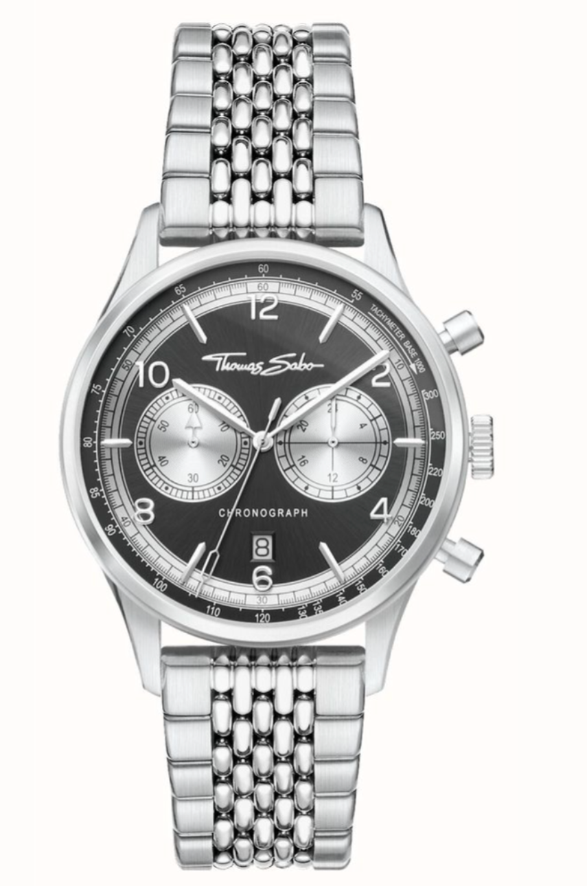 Men’s watch Rebel at Heart Chronograph silver black