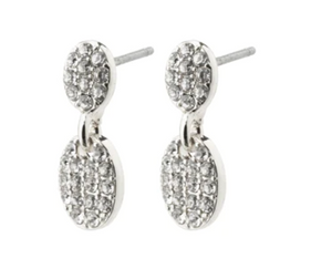 Pilgrim crystal earrings silver-plated