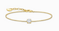 Gold-plated bracelet with white zirconia pendant