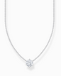 Silver Necklace With White Zirconia Pendant