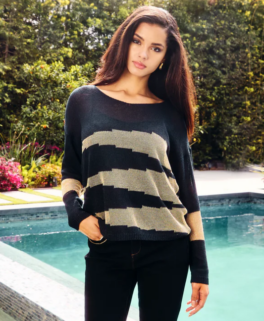 Knit Sweater Black and Gold