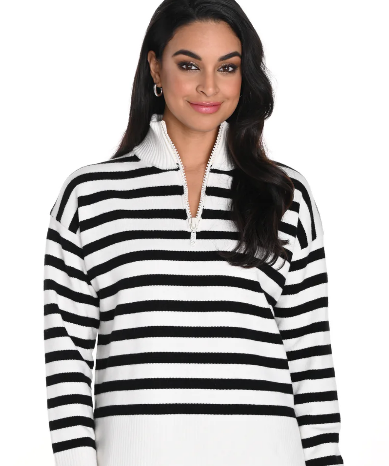 Black and white stripe knit