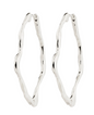 Moon Hoop Earrings Silver Plated