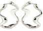 Wavy Hoops Silver Plated