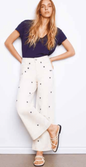 Embroidered Heart Crop Pant C5538E-677B