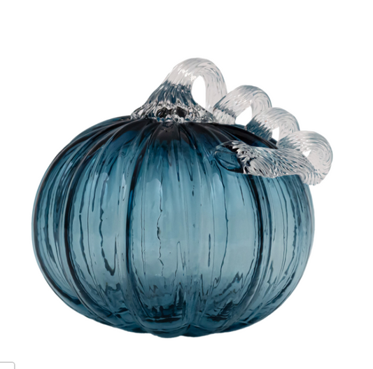 Savory Blue Glass Pumpkin