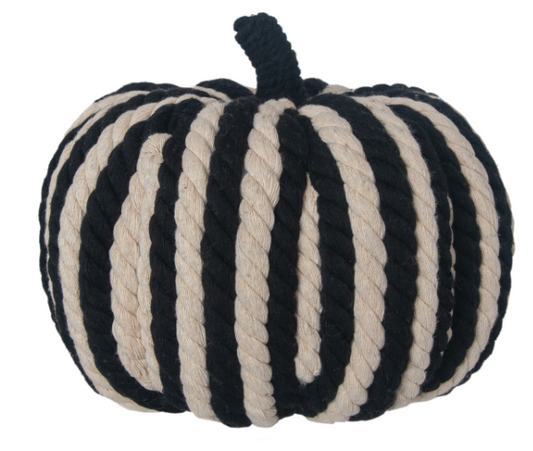 Handcrafted Black and Cream Pumpkin