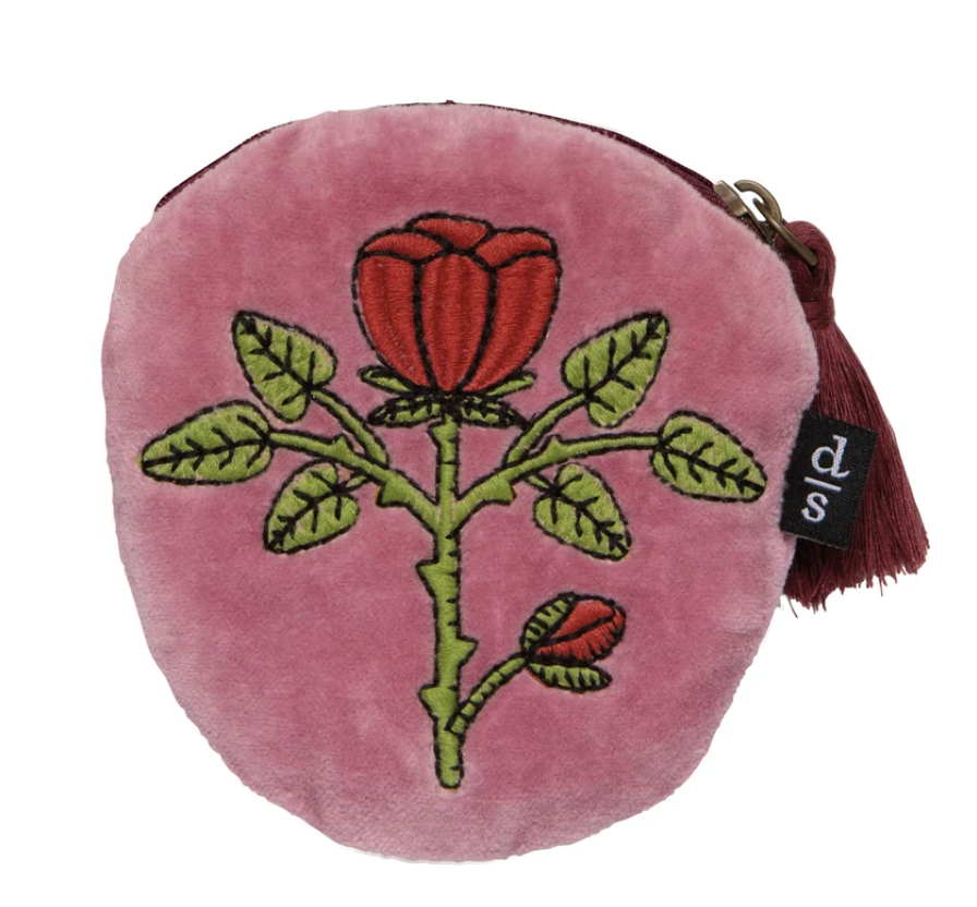 Rose Briar Embroidered Coin Purse