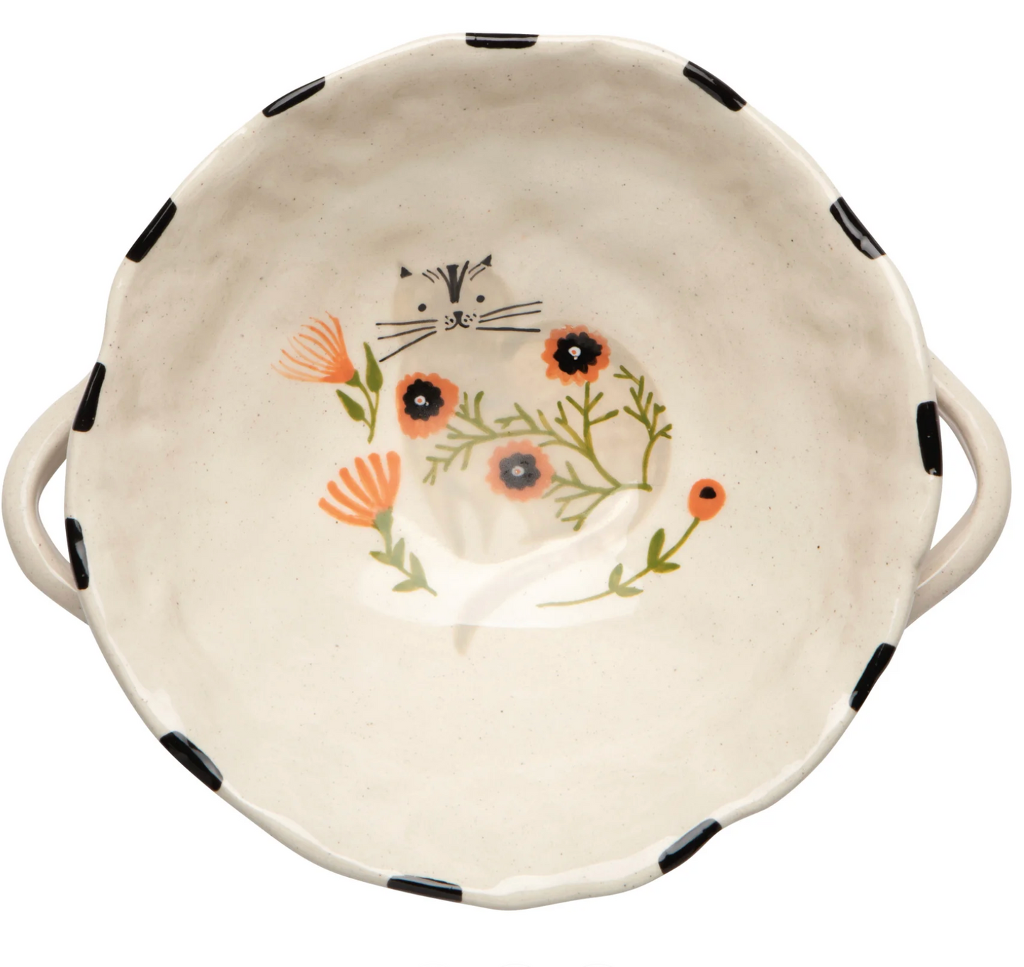 Footed cat bowl