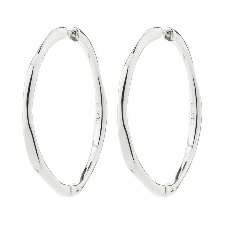 Recycled Texture hoop earring