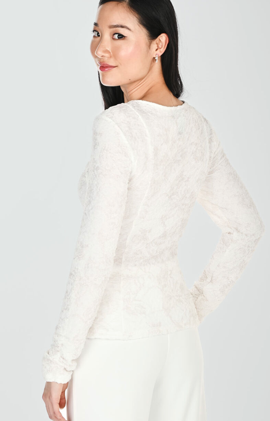 Textured Long Sleeve Top 264214