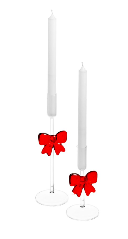 SM Bow Glass Candle Holder