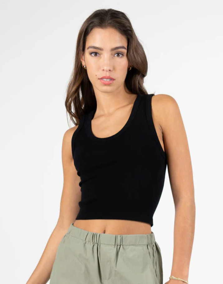 Bamboo Rib Deep Scoop Neck Tank