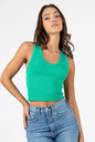 Bamboo Rib Deep Scoop Neck Tank