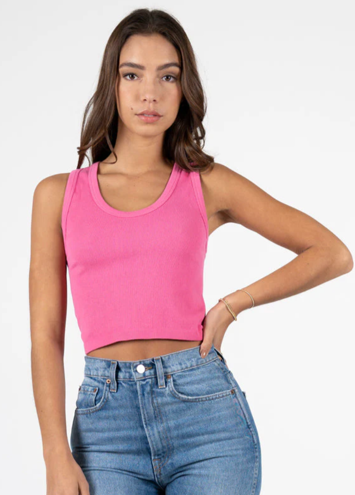 Bamboo Rib Deep Scoop Neck Tank