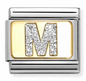 Nomination Italy Composable Classic Glitter Letters in Stainless Steel, Enamel with 18K Gold