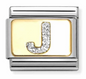 Nomination Italy Composable Classic Glitter Letters in Stainless Steel, Enamel with 18K Gold