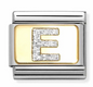 Nomination Italy Composable Classic Glitter Letters in Stainless Steel, Enamel with 18K Gold