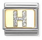 Nomination Italy Composable Classic Glitter Letters in Stainless Steel, Enamel with 18K Gold