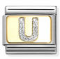 Nomination Italy Composable Classic Glitter Letters in Stainless Steel, Enamel with 18K Gold